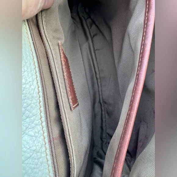 Coach Vintage Sheridan Glenwood Cream Brown Genuine Leather Crossbody Bag - Picture 12 of 15